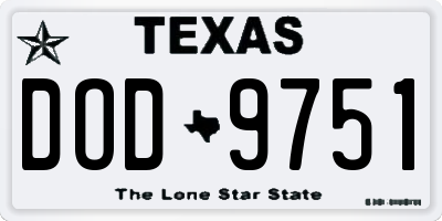 TX license plate DOD9751