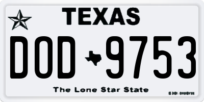 TX license plate DOD9753