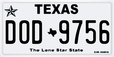 TX license plate DOD9756