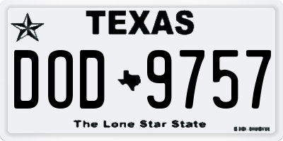 TX license plate DOD9757
