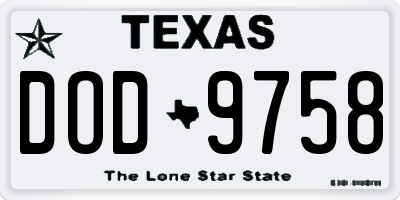 TX license plate DOD9758