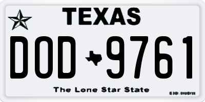 TX license plate DOD9761