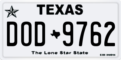 TX license plate DOD9762