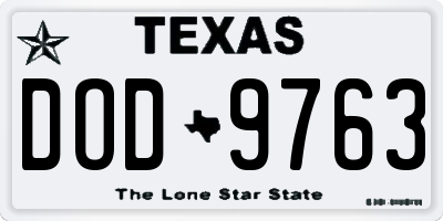 TX license plate DOD9763