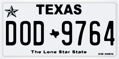 TX license plate DOD9764