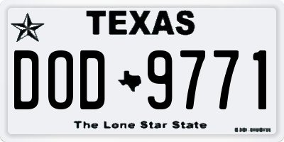 TX license plate DOD9771