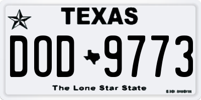 TX license plate DOD9773