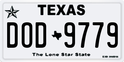 TX license plate DOD9779
