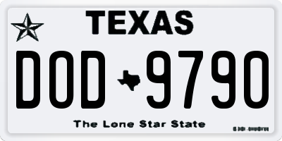 TX license plate DOD9790