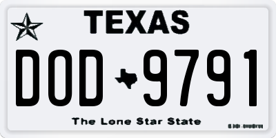 TX license plate DOD9791
