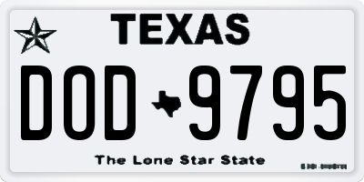 TX license plate DOD9795