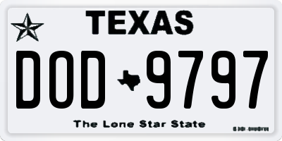 TX license plate DOD9797