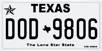 TX license plate DOD9806