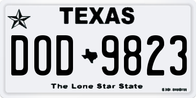 TX license plate DOD9823