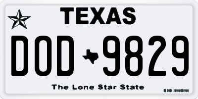 TX license plate DOD9829