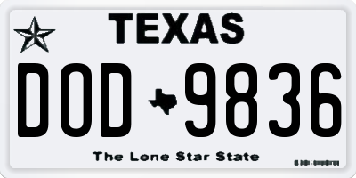 TX license plate DOD9836