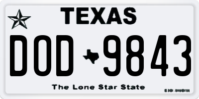 TX license plate DOD9843