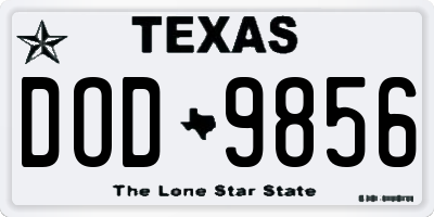 TX license plate DOD9856