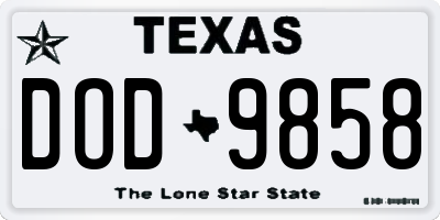 TX license plate DOD9858