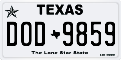 TX license plate DOD9859