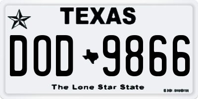 TX license plate DOD9866