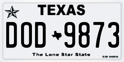 TX license plate DOD9873