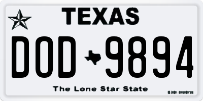 TX license plate DOD9894