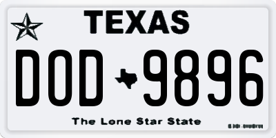TX license plate DOD9896