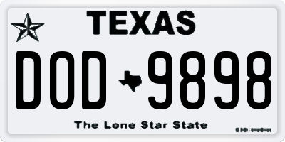 TX license plate DOD9898