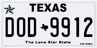 TX license plate DOD9912
