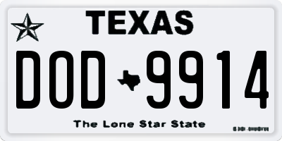 TX license plate DOD9914