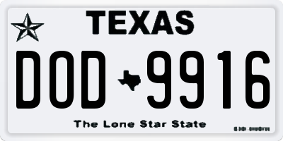 TX license plate DOD9916