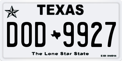 TX license plate DOD9927