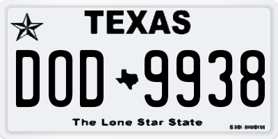 TX license plate DOD9938