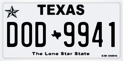 TX license plate DOD9941