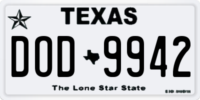 TX license plate DOD9942