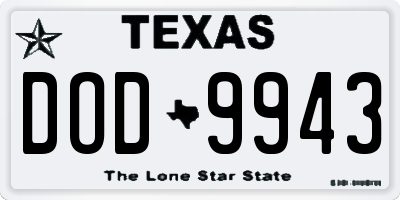 TX license plate DOD9943