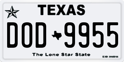 TX license plate DOD9955