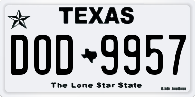 TX license plate DOD9957