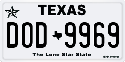 TX license plate DOD9969