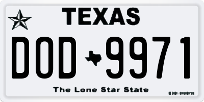 TX license plate DOD9971