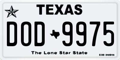 TX license plate DOD9975