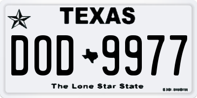 TX license plate DOD9977