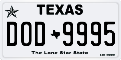 TX license plate DOD9995