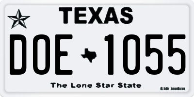 TX license plate DOE1055