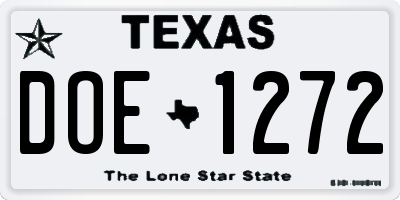 TX license plate DOE1272