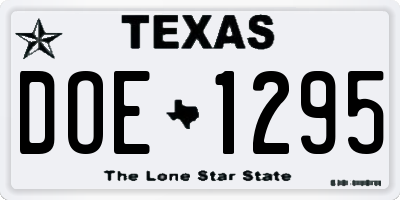 TX license plate DOE1295