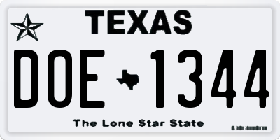 TX license plate DOE1344