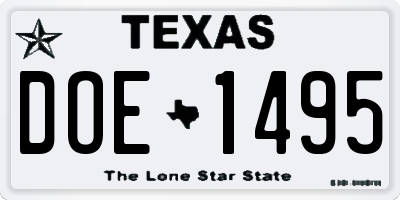 TX license plate DOE1495