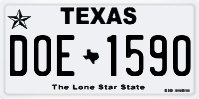 TX license plate DOE1590